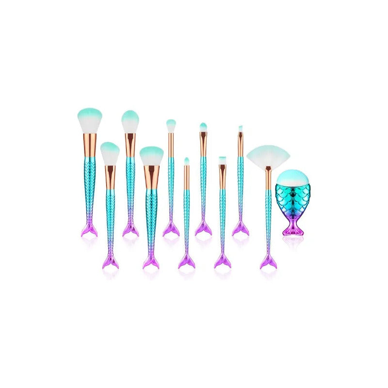 11pcs Makeup Brushes Kit Maquiagem Maquillaje New Mermaid Fo