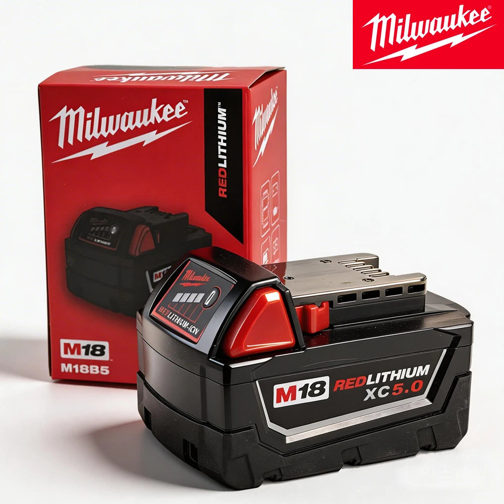 Milwaukee 18V Impact Wrench & Drill Driver 2x 5.0Ah Batteries, Charger, and Carry Bag Automotive DIY Power Tool Combo Kit