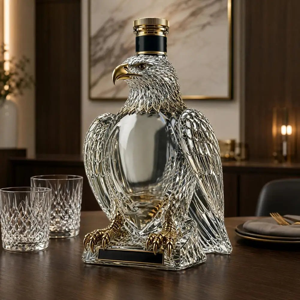 Whiskey Decanter for Wine Lover Gift Idea Eagle Whiskey Glass Decanter 350ml Unique Eagle Shaped Bottle for Bourbon Wine for Men