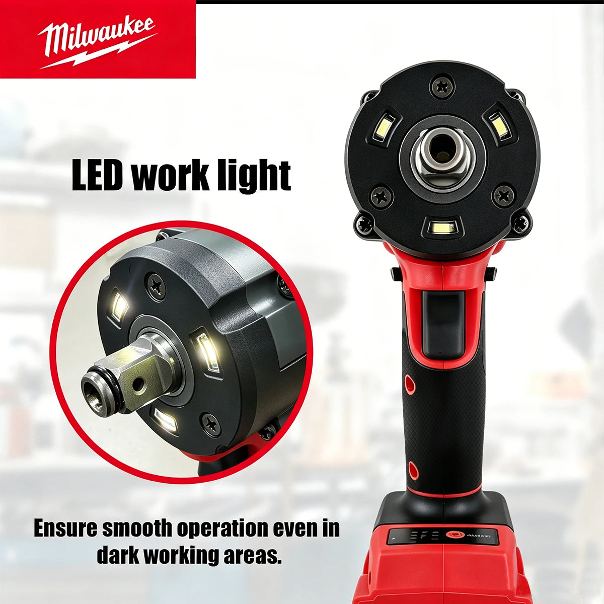 Milwaukee 1/2' M18 FUEL Brushless Cordless Impact Wrench 650N.m 3500RPM with 3 LED Lights Compact Torque Wrench Power Tool