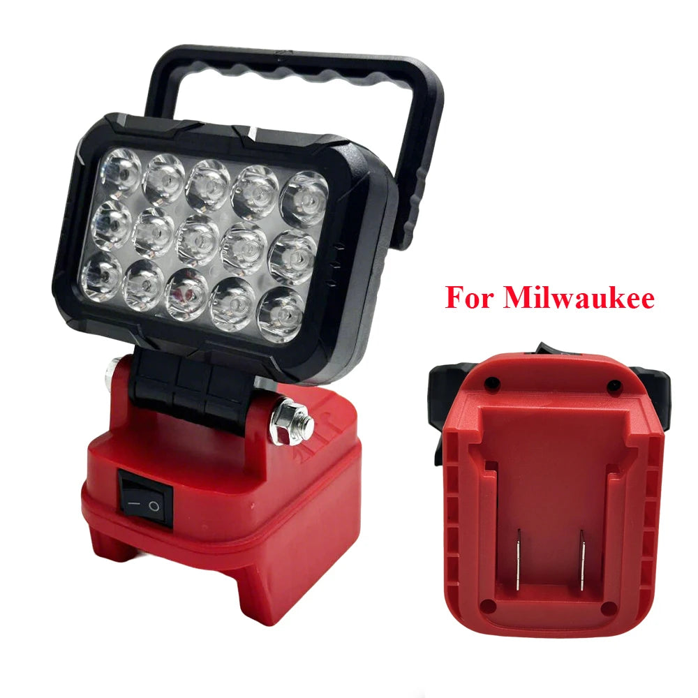 LED Work Light for Milwaukee  18V 40W 6000LM, 2 USB Ports, 145° Adjustable Cordless Flood Light (Battery NOT Included)