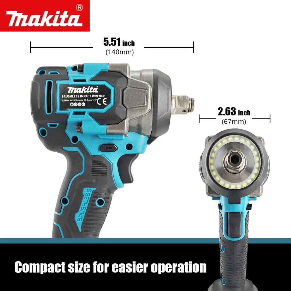 Llave de Impacto Inalámbrica Makita 18V 500 N·m Sin Escobillas