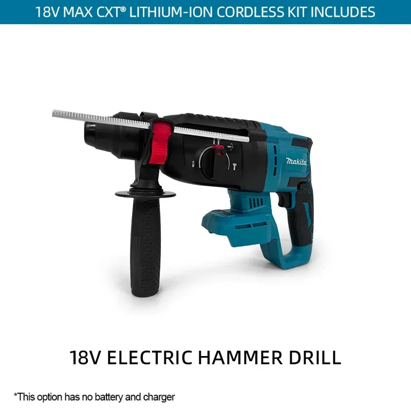 Martillo Rotativo Inalámbrico Compatible con Makita 26 mm Sin Escobillas