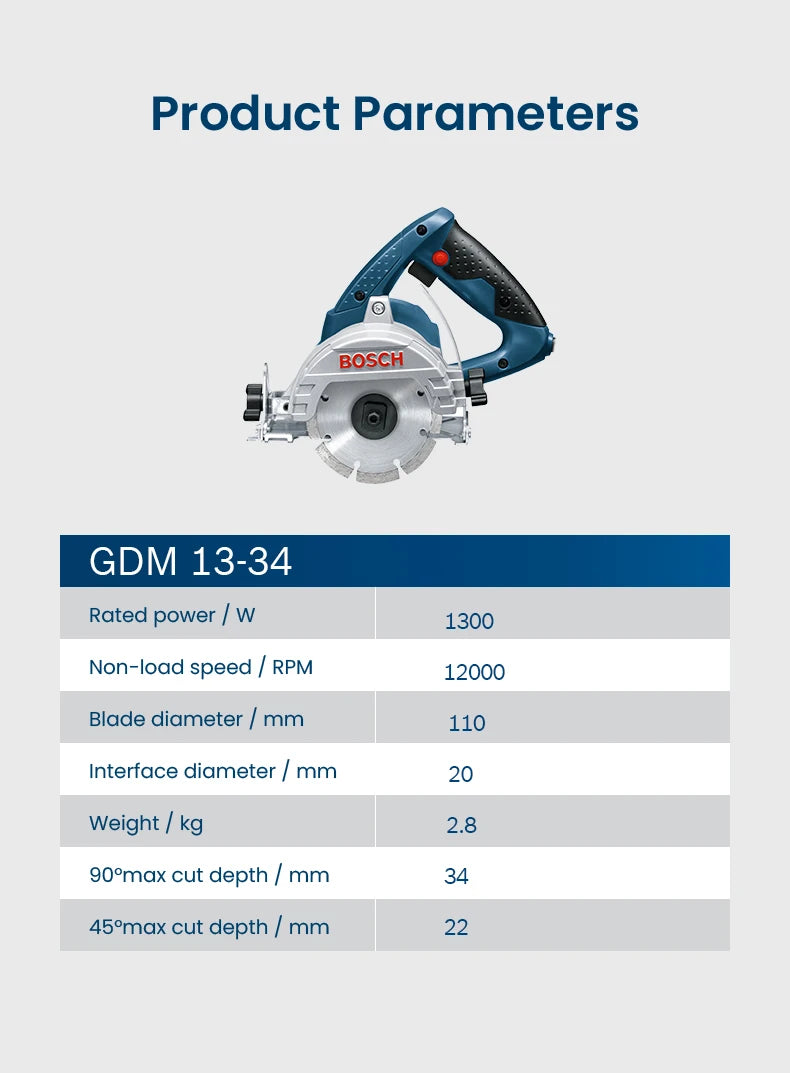 Bosch Marble Cutting Machine GDC 140 GDM 13-34 Professional Handheld Electric Circular Saw Seamless High-Precision Fabrication