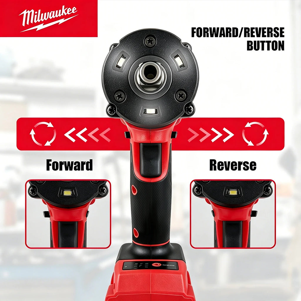 Milwaukee 1/2' M18 FUEL Brushless Cordless Impact Wrench 650N.m 3500RPM with 3 LED Lights Compact Torque Wrench Power Tool