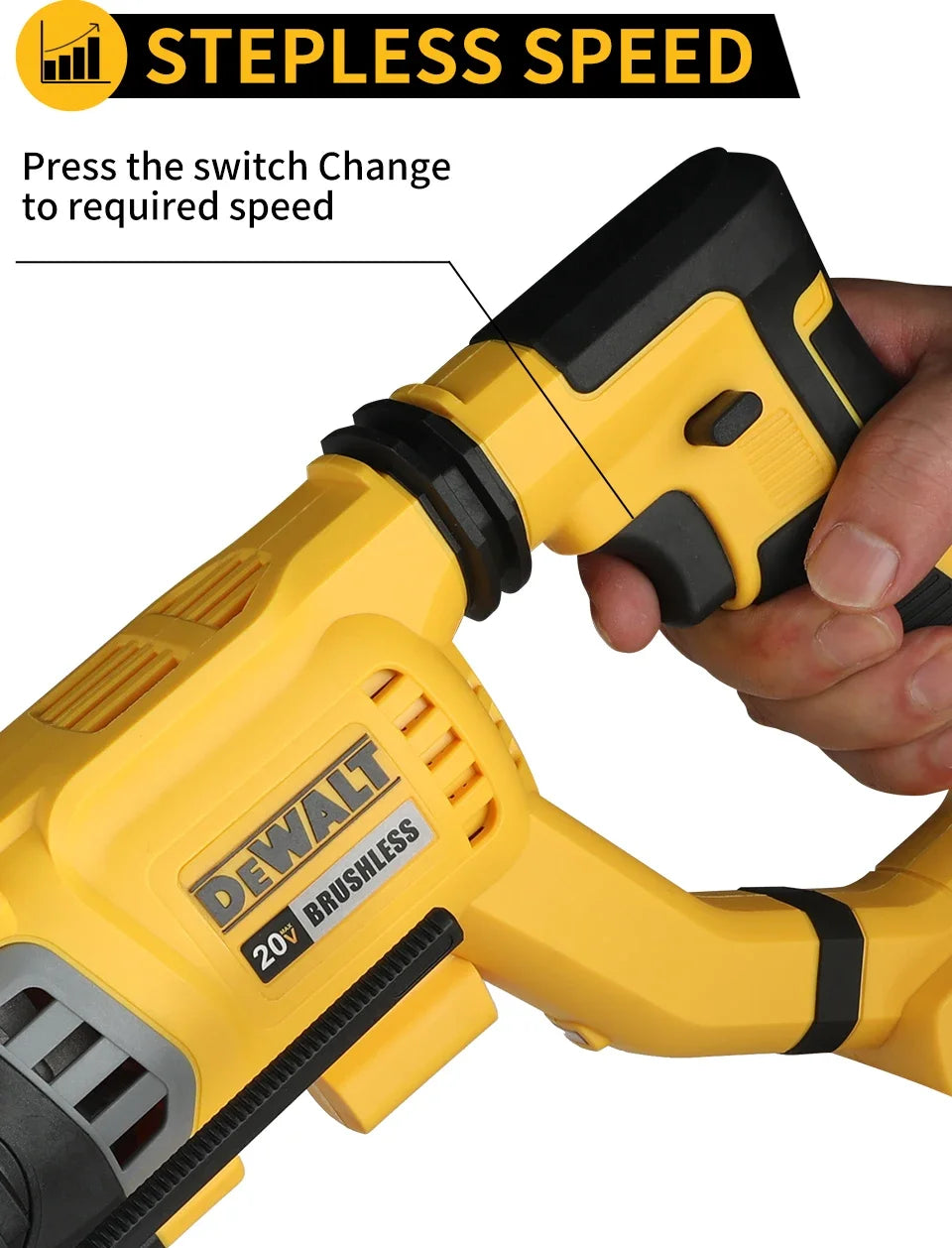 Martillo Rotativo Inalámbrico DEWALT SDS con Empuñadura en D