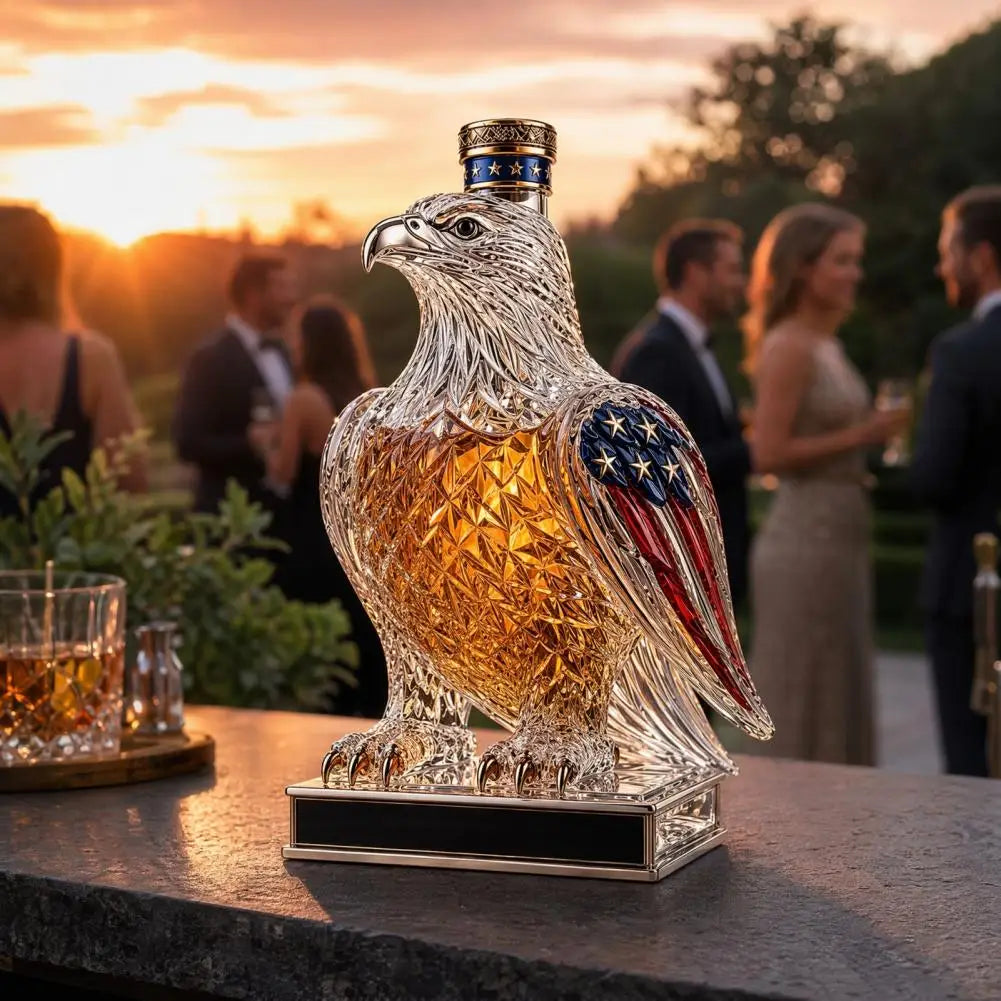 Whiskey Decanter for Wine Lover Gift Idea Eagle Whiskey Glass Decanter 350ml Unique Eagle Shaped Bottle for Bourbon Wine for Men