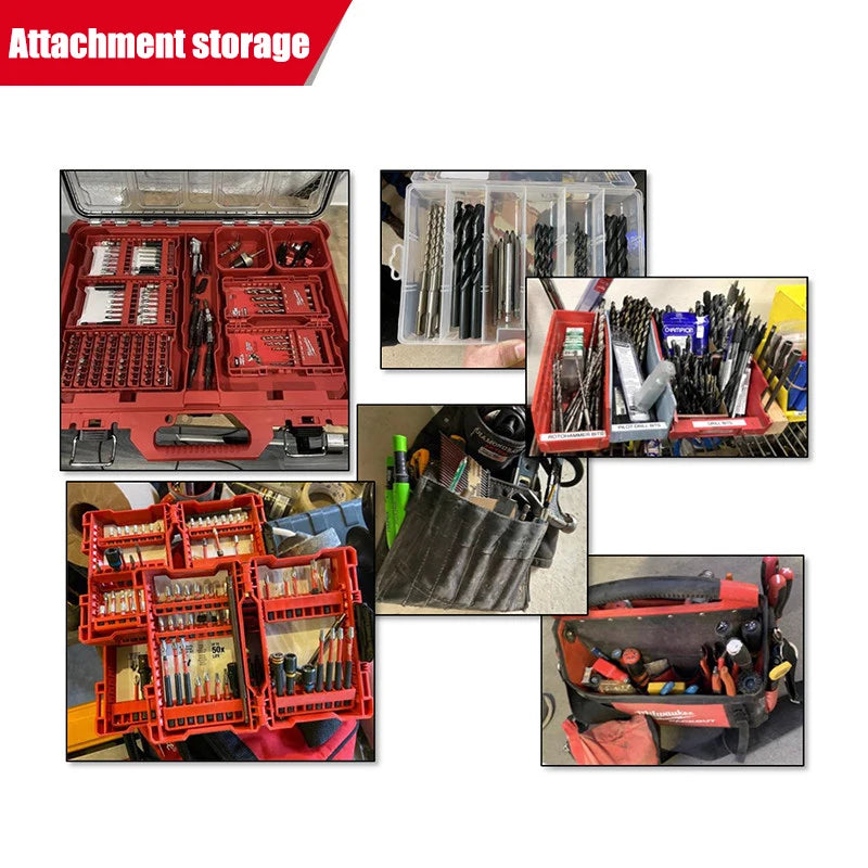 Milwaukee Self Customized Batch Head Storage Box, Medium to Large Single-Sided and Double-Sided, with Impact Drill Accessories