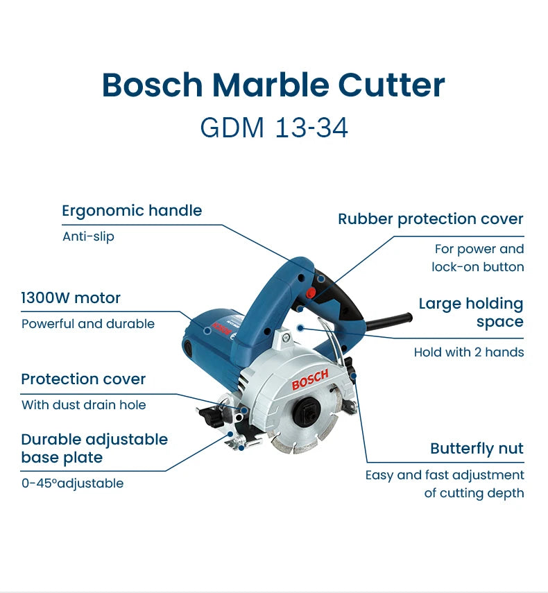 Bosch Marble Cutting Machine GDC 140 GDM 13-34 Professional Handheld Electric Circular Saw Seamless High-Precision Fabrication