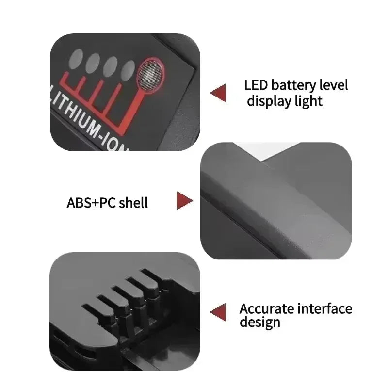 For Milwaukee 18v Battery, Replacement battery for Milwaukee drills, screwdrivers, angle grinders, wrenches