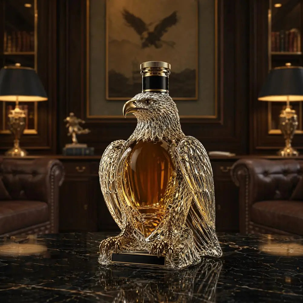 Whiskey Decanter for Wine Lover Gift Idea Eagle Whiskey Glass Decanter 350ml Unique Eagle Shaped Bottle for Bourbon Wine for Men