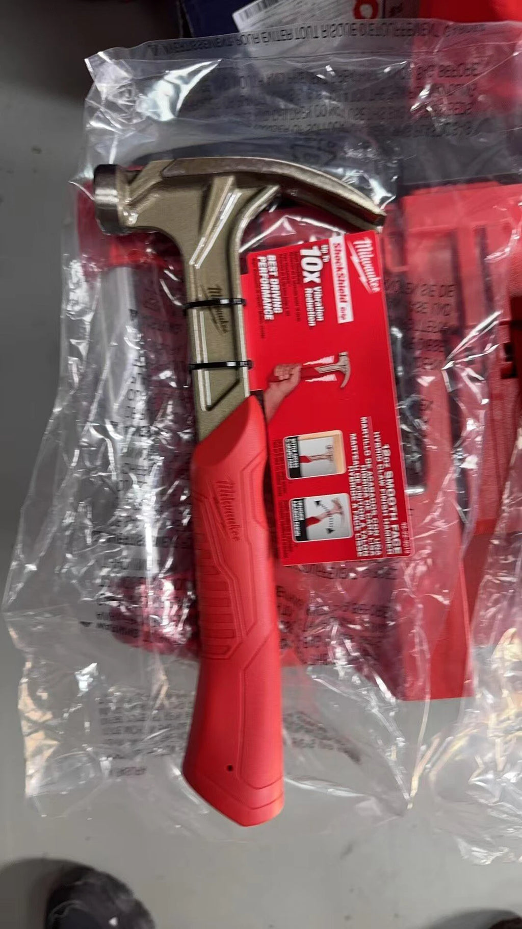 Milwaukee 48-22-9019 12oz Smooth Face Hybrid Claw Hammer Industrial Hand Tool Accessory