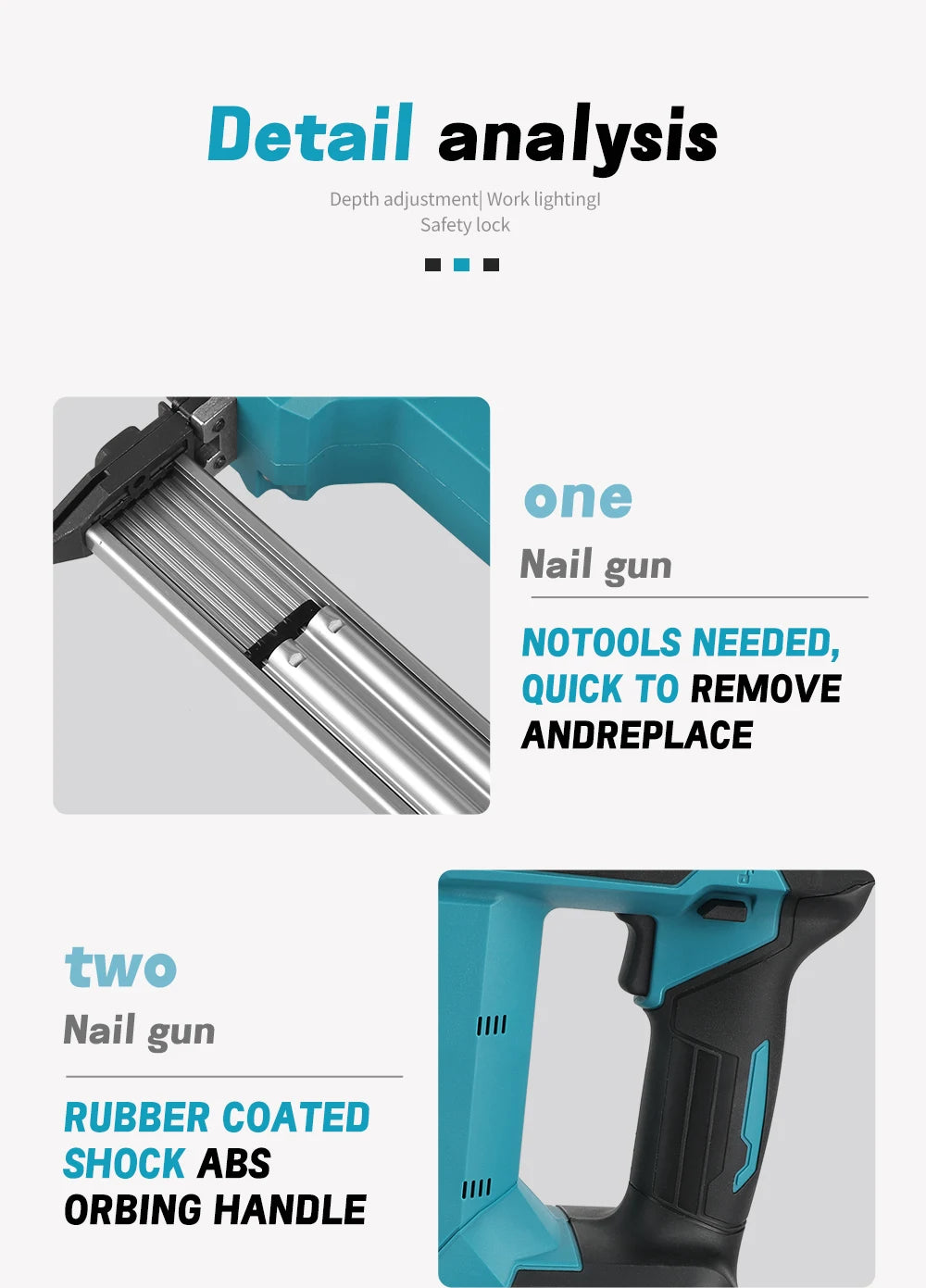 Makita's New Nail Gun F30, Brushless Power Tool, Ergonomic Grip, Electric Pneumatic Gun, Woodworking Tool (without Battery)