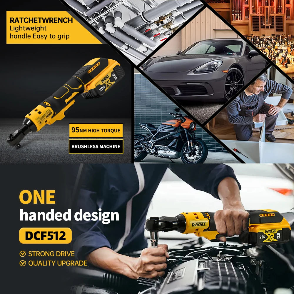 DEWALT DCF512 Ratchet Wrench Cordless Electric Impact Wrench 20V Battery 1/2 in 3/8 in Home Improvement Brushless
