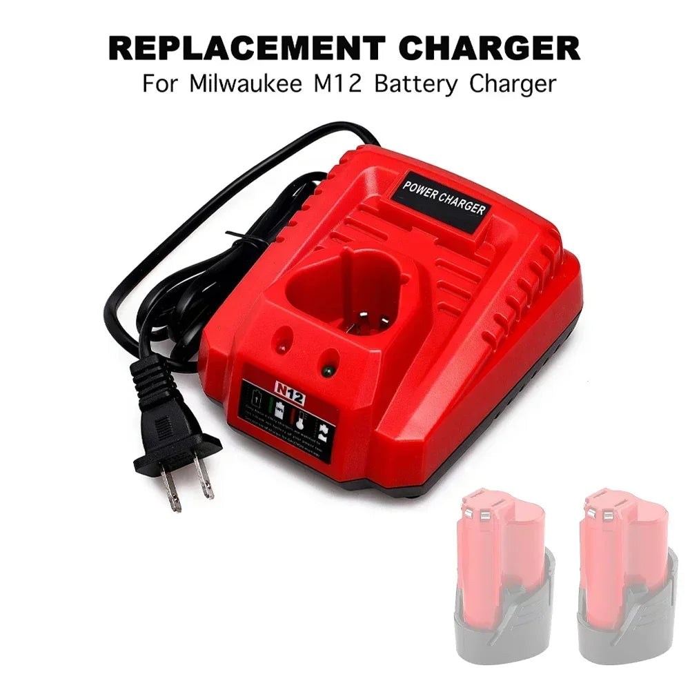 Battery Charger Replacement for Milwaukee M12 Charger 48-59-2401 Compatible with Milwaukee Lithium Battery