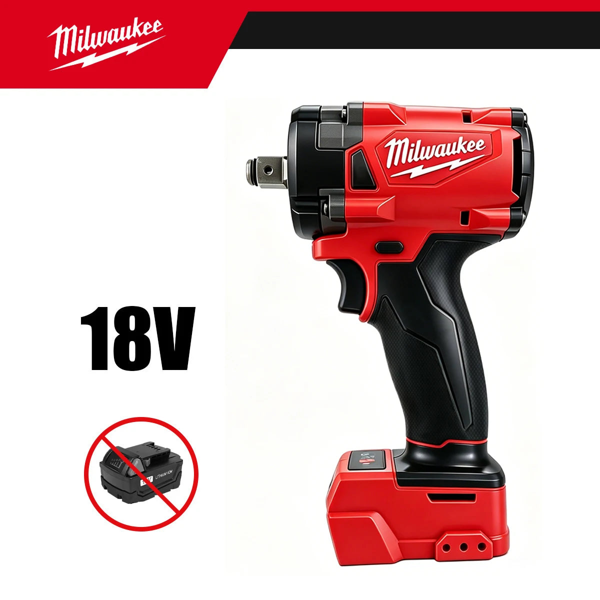 Milwaukee 1/2' M18 FUEL Brushless Cordless Impact Wrench 650N.m 3500RPM with 3 LED Lights Compact Torque Wrench Power Tool