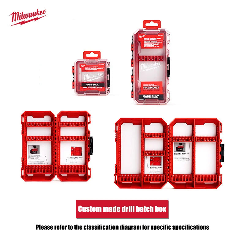 Milwaukee Self Customized Batch Head Storage Box, Medium to Large Single-Sided and Double-Sided, with Impact Drill Accessories
