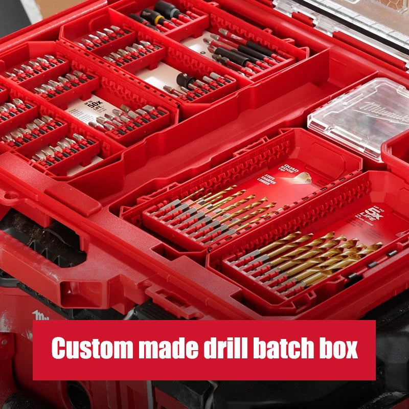 Milwaukee Self Customized Batch Head Storage Box, Medium to Large Single-Sided and Double-Sided, with Impact Drill Accessories