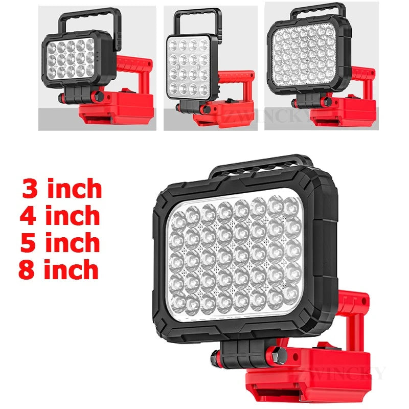 Led Light For Milwaukee Battery 18V Portable Spotlight Cordless Outdoor Work Fishing Handheld Emergency Tool Light No Battery