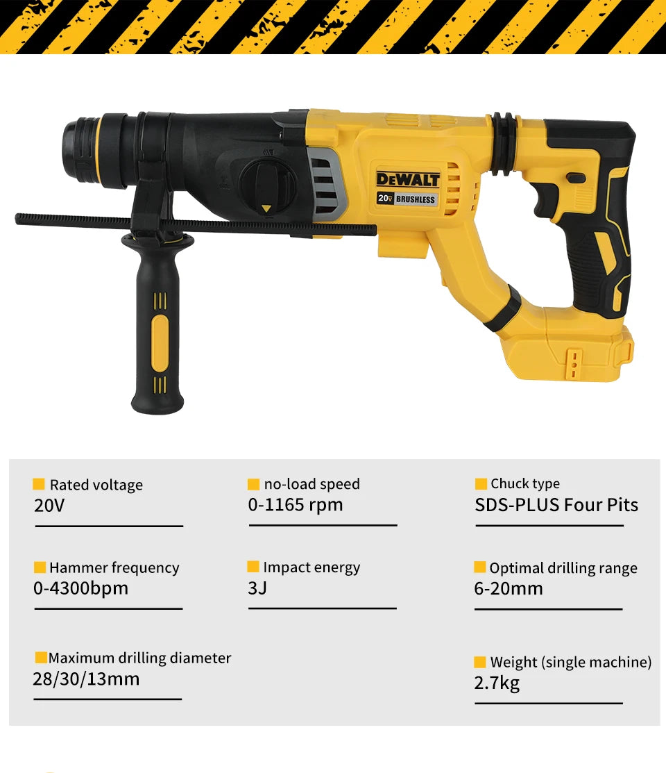Martillo Rotativo Inalámbrico DEWALT SDS con Empuñadura en D