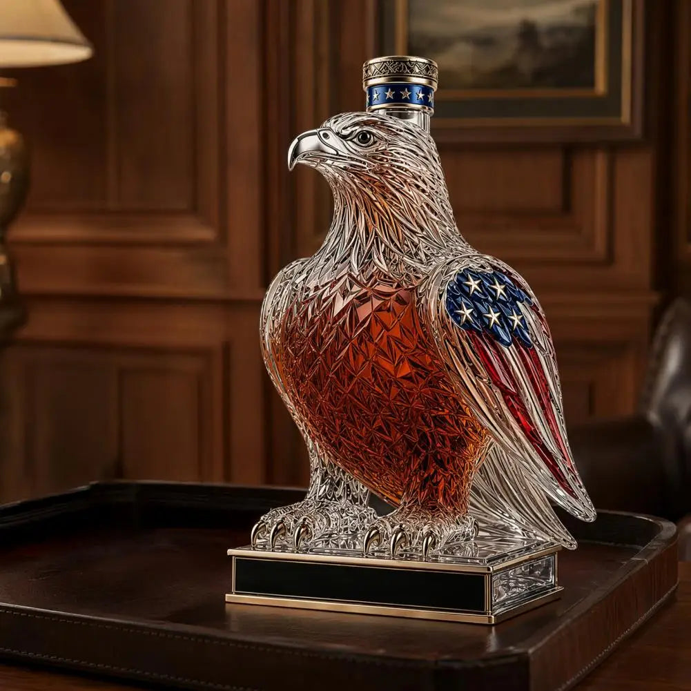 Whiskey Decanter for Wine Lover Gift Idea Eagle Whiskey Glass Decanter 350ml Unique Eagle Shaped Bottle for Bourbon Wine for Men