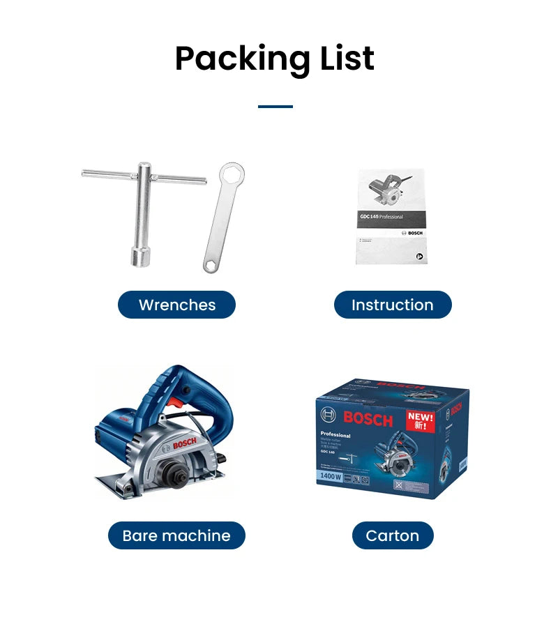 Bosch Marble Cutting Machine GDC 140 GDM 13-34 Professional Handheld Electric Circular Saw Seamless High-Precision Fabrication