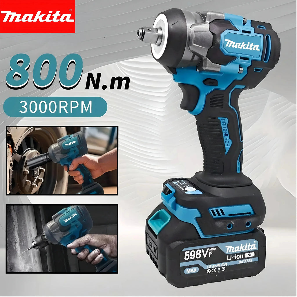 Makita 800Nm Cordless Impact Wrench 18V Brushless Power Tool Bare Unit for Bolt Working Fixture Dismantling and Household DIY