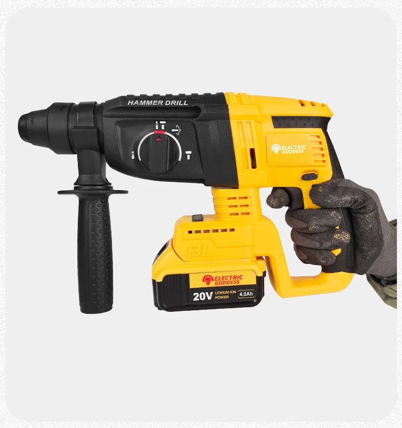26mm Brushless Electric Hammer Cordless Multi-function Rotary Hammer Drill Four Modes Hammer Drill For Dewalt 20v Battery Pin