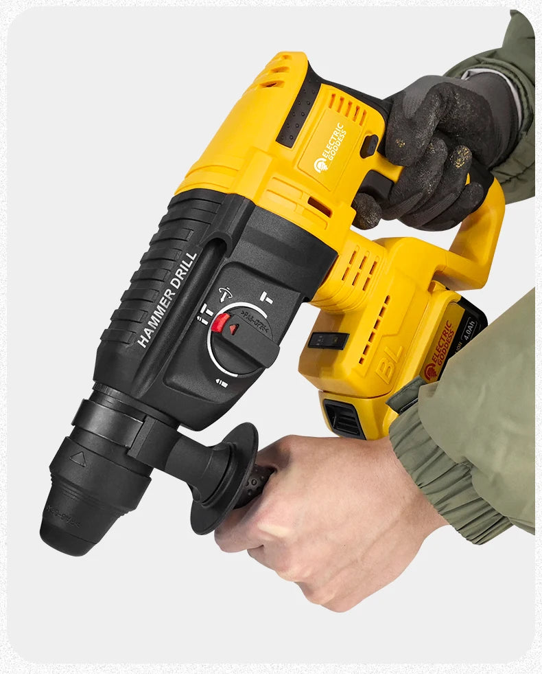 26mm Brushless Electric Hammer Cordless Multi-function Rotary Hammer Drill Four Modes Hammer Drill For Dewalt 20v Battery Pin