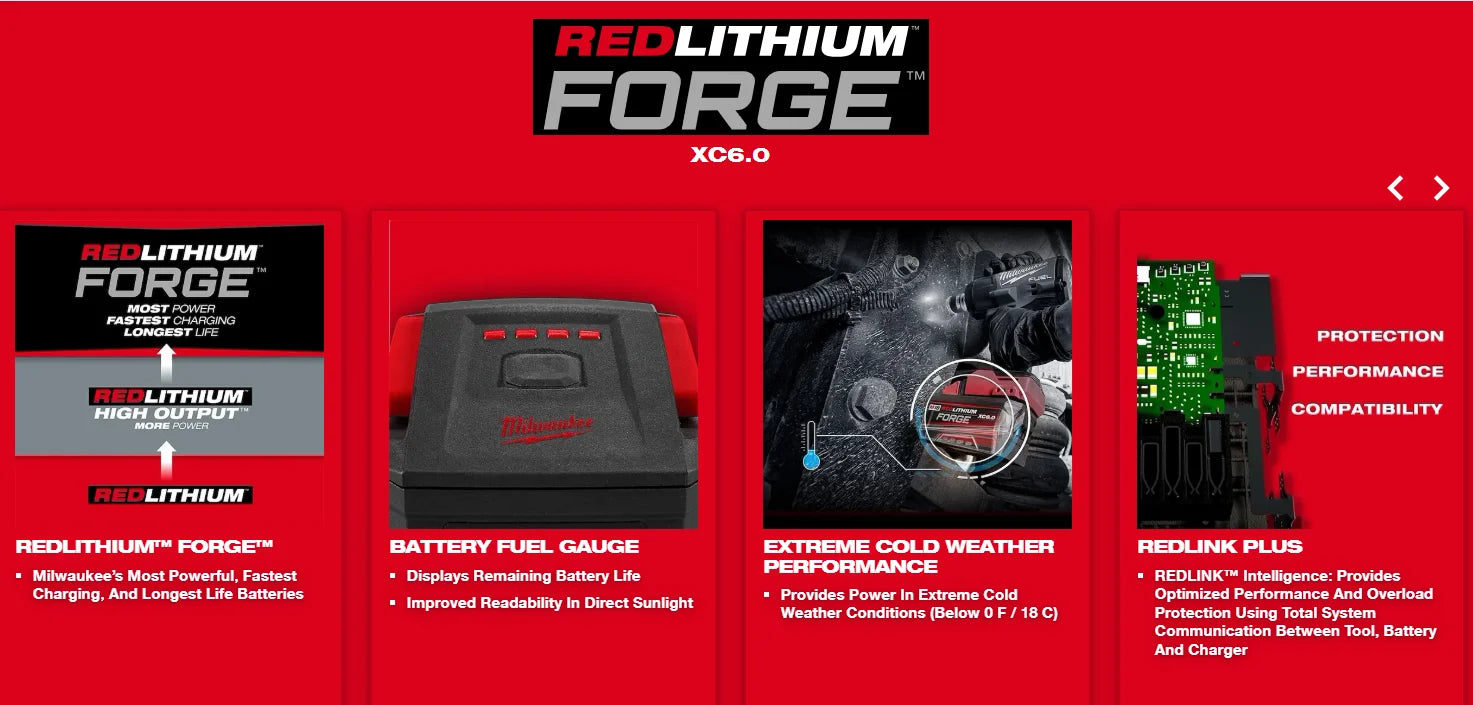 Milwaukee M18 FORGE battery18V  for Brushless Impact Wrench 1/2"Drive Cordless Electric Wrench for Professional Mechanics